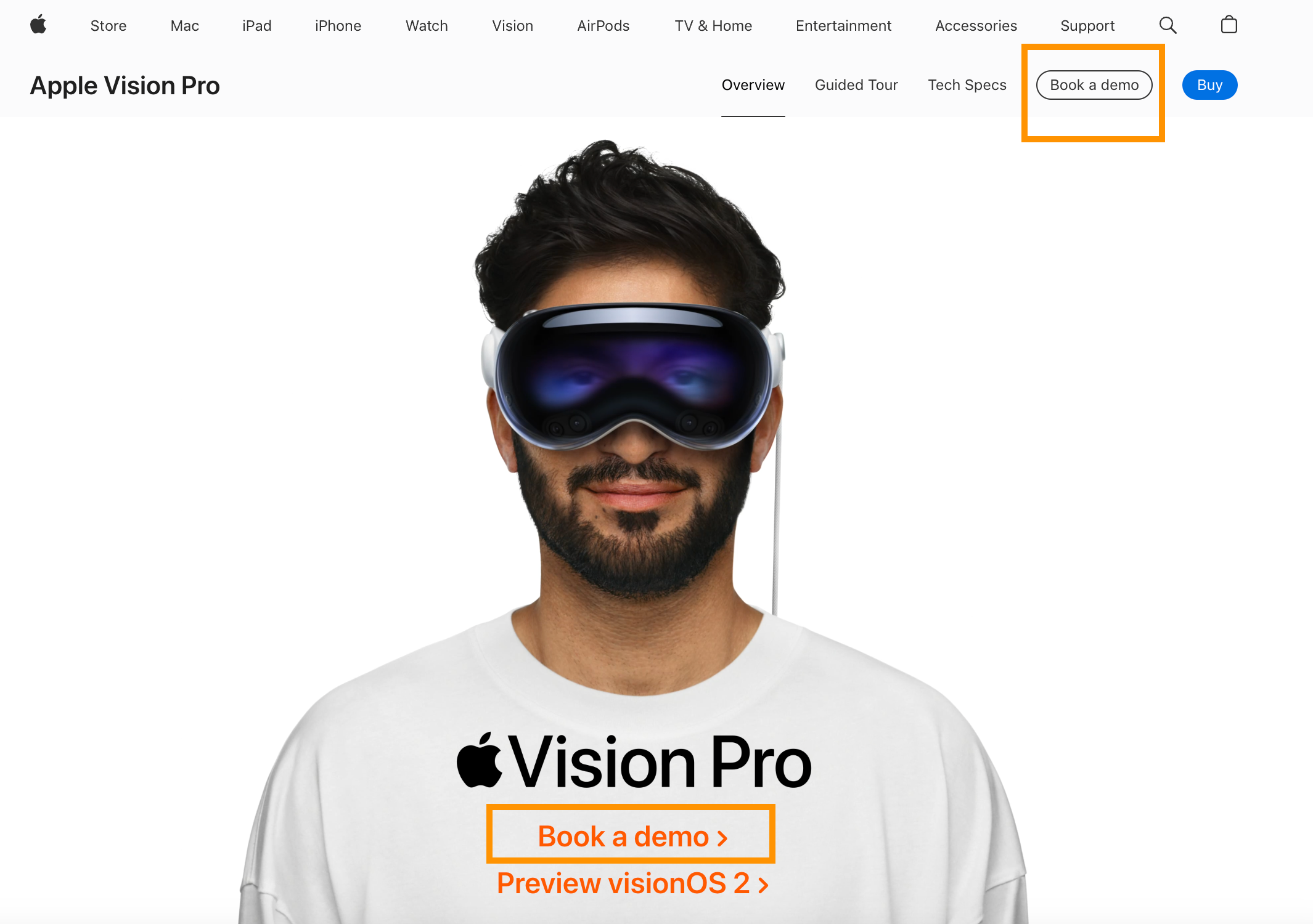 So buchen Sie eine Apple Vision Pro Demo