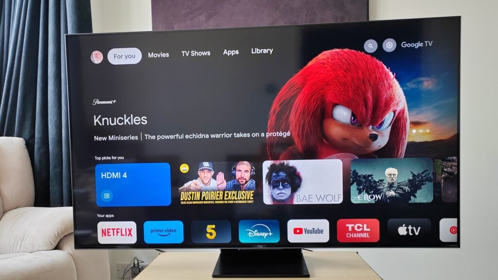 TCL C805 Google TV Wohnzimmer