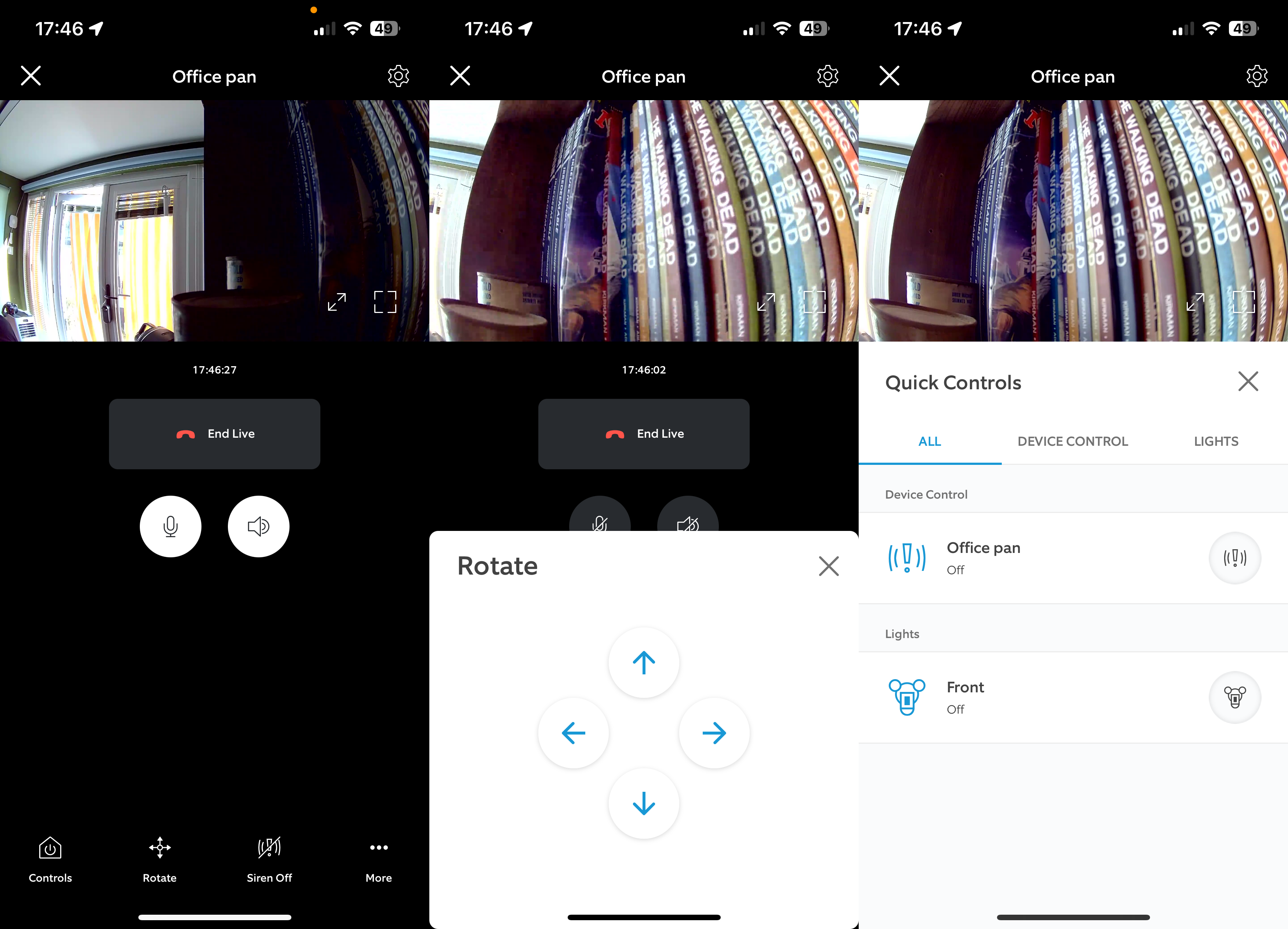 Ring Pan-Tilt Indoor Camera App Schwenken und Neigen