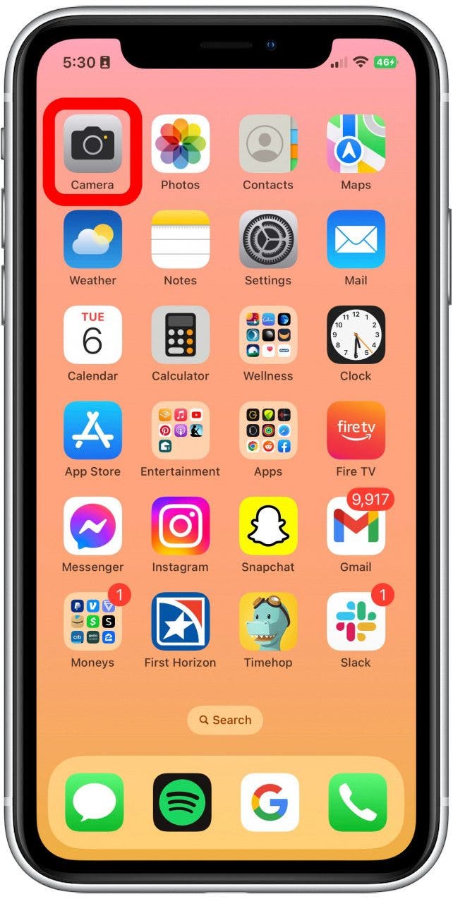 Öffnen Sie die Kamera-App.