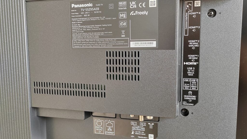 Rückseitige Anschlüsse des Panasonic Z95A