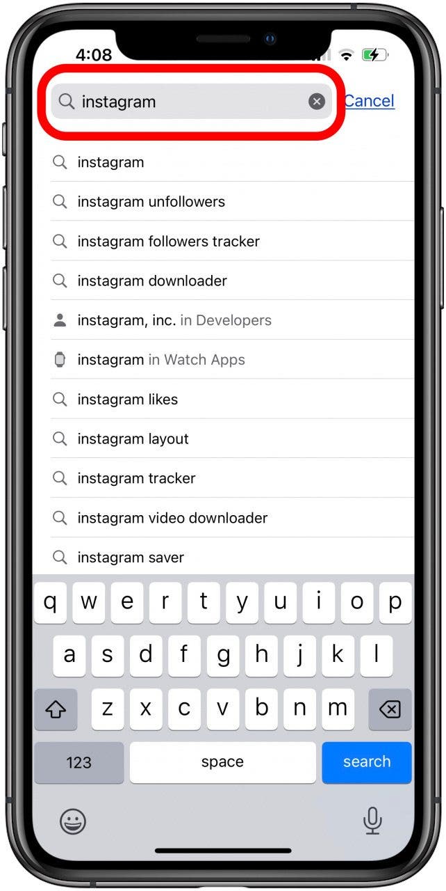 Geben Sie den Namen der App ein, die auf dem iPhone nicht angezeigt wird