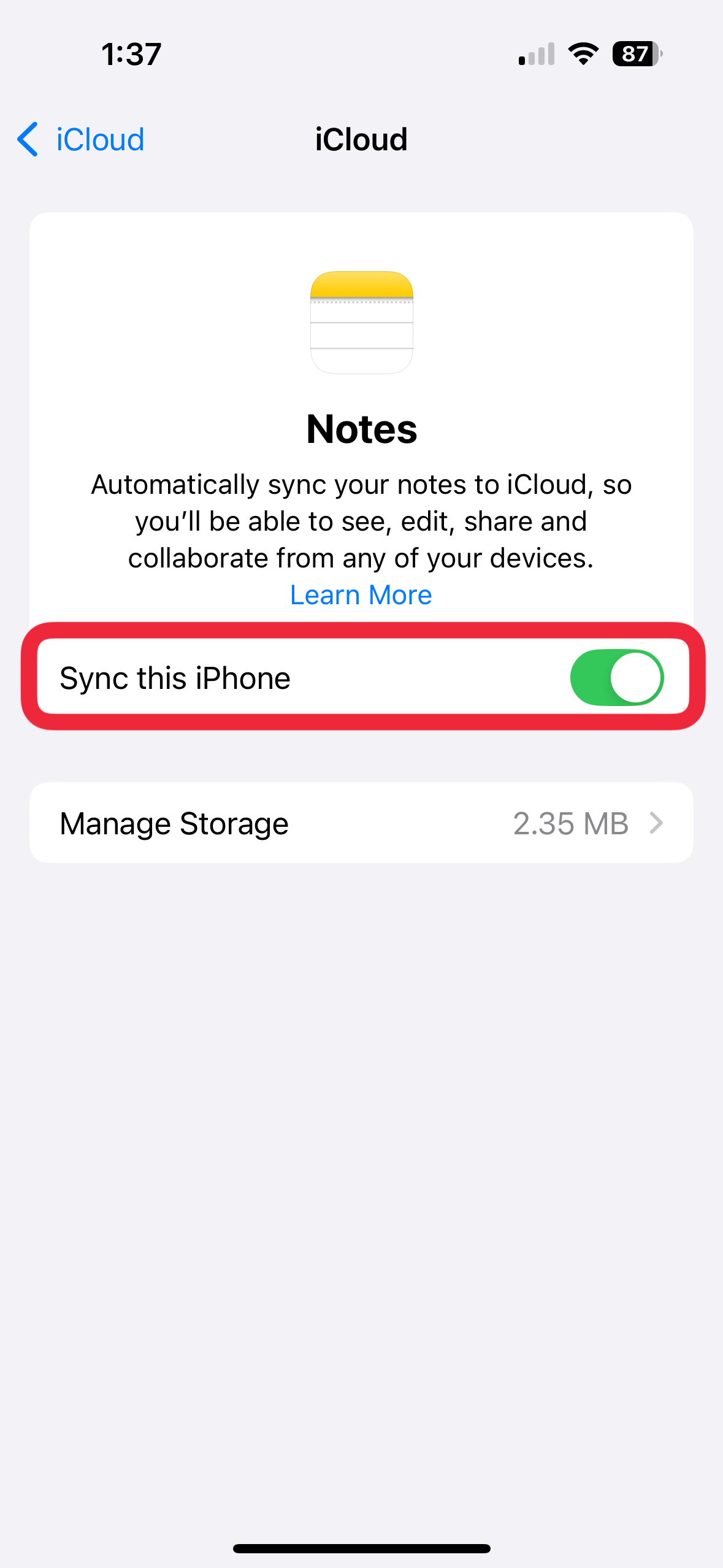 Tippen Sie auf Dieses iPhone synchronisieren.