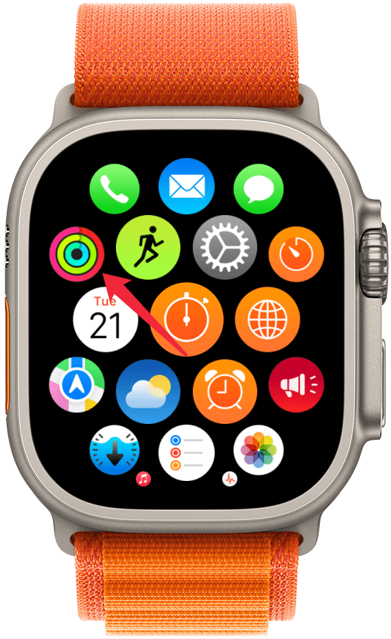 Öffnen Sie die Aktivitäts-App auf Ihrer Apple Watch.