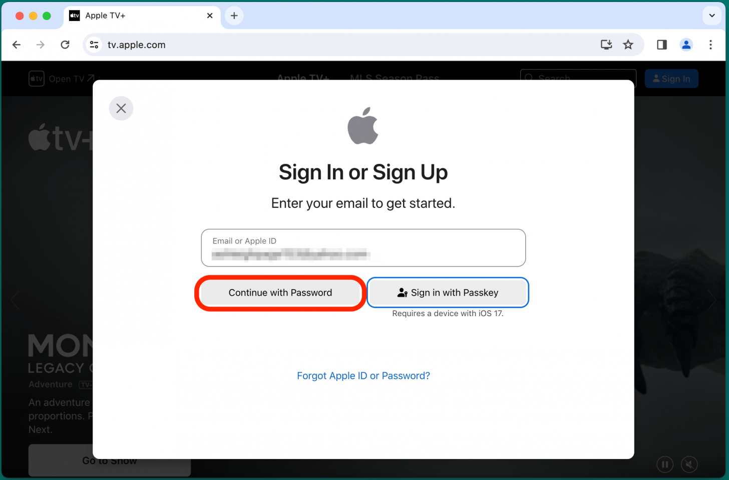 Melden Sie sich mit Ihrer Apple-ID an