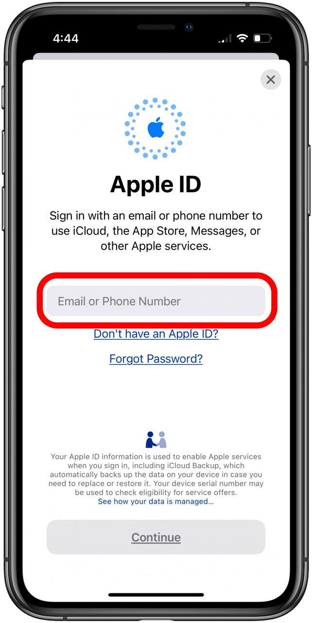 Melden Sie sich erneut bei der Apple-ID an