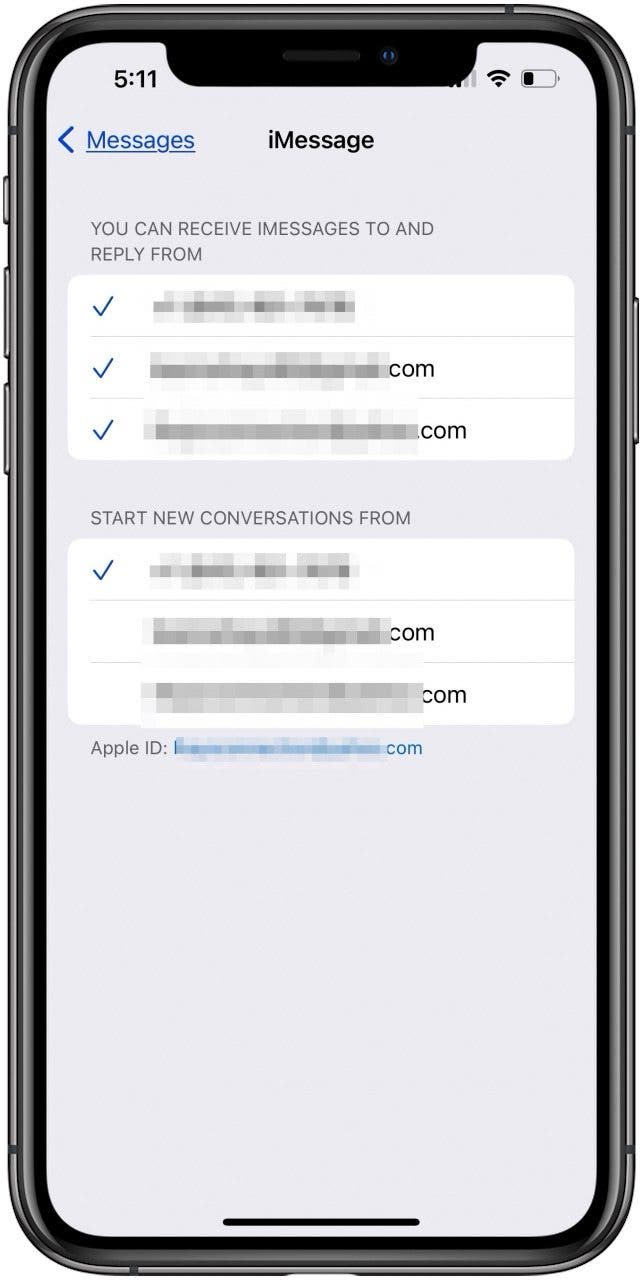 Stellen Sie sicher, dass Sie mit Ihrer Apple-ID senden und empfangen können