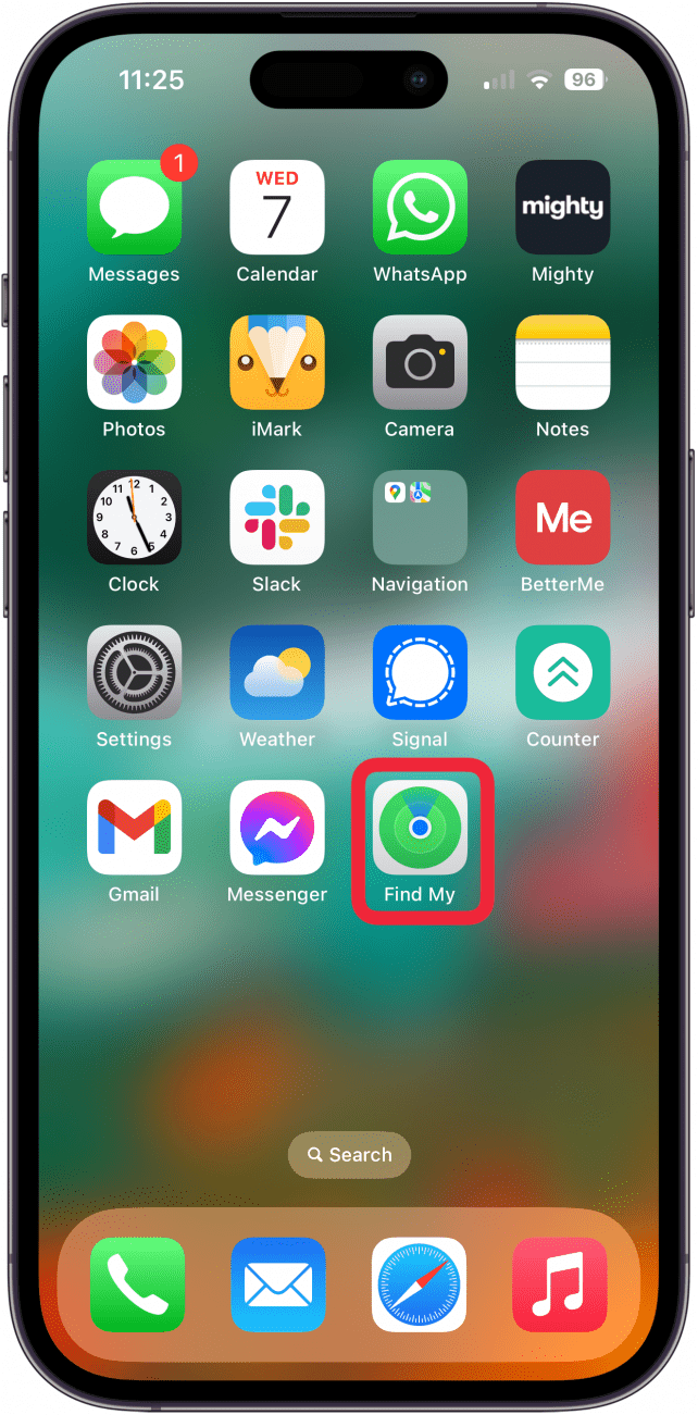 Öffnen Sie „Find My“.
