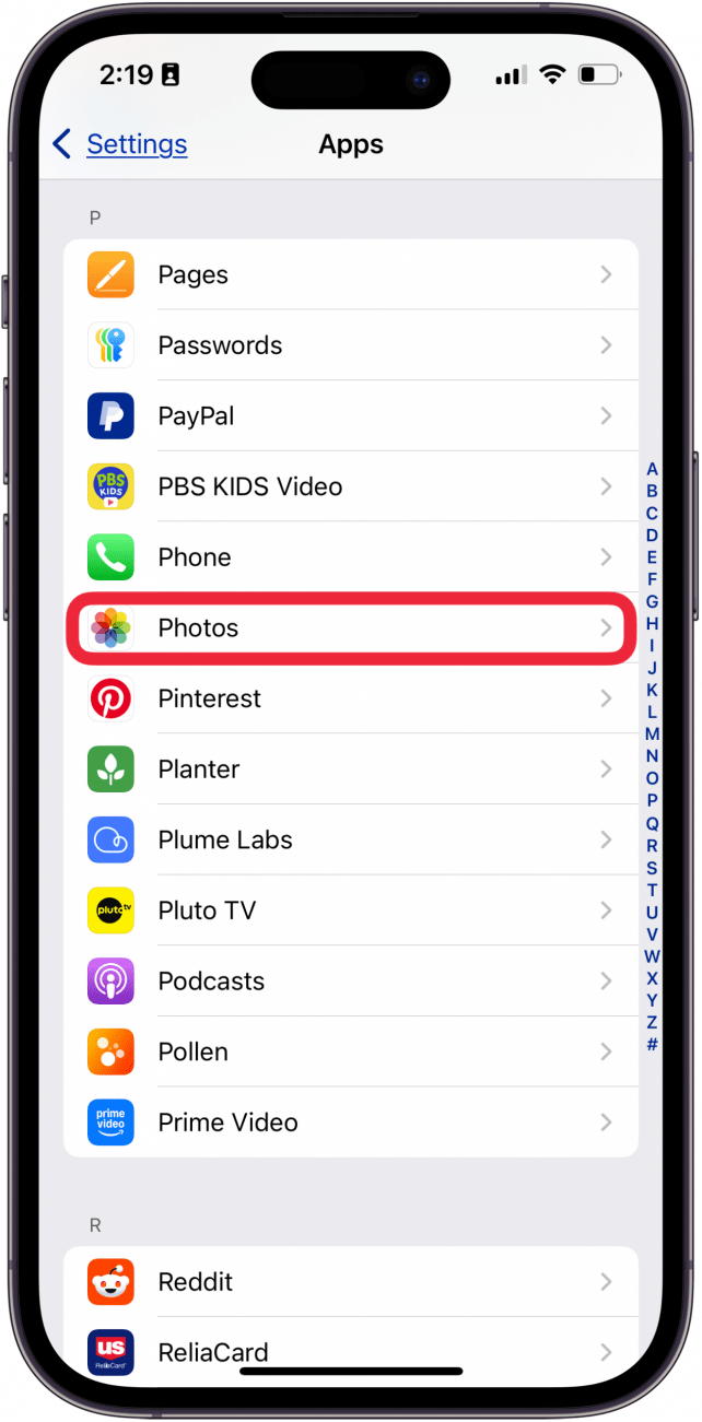 Tippen Sie in Apps auf Fotos