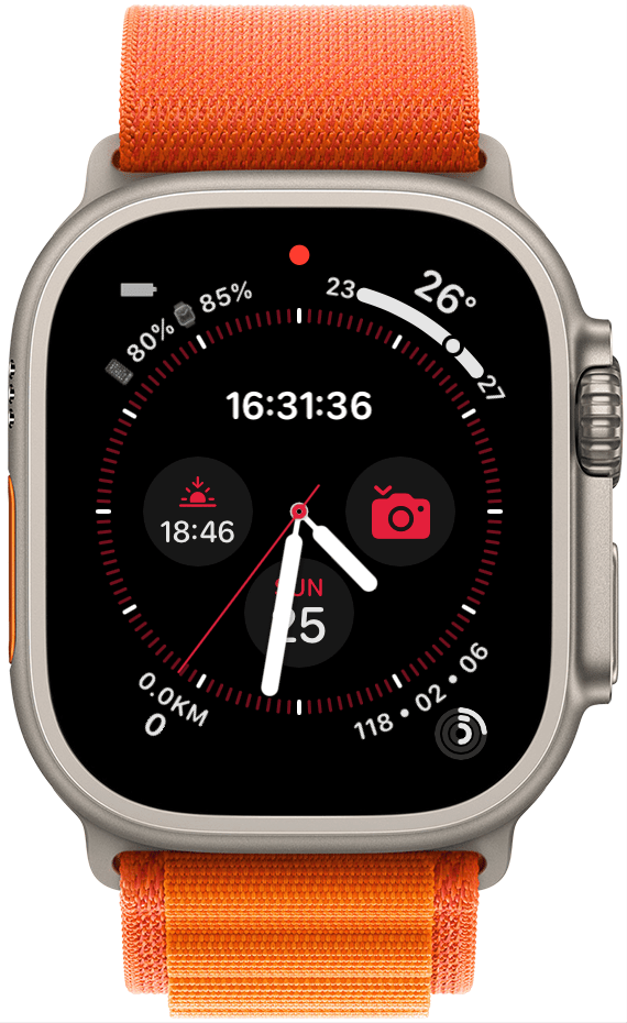 Drücken Sie einmal die Seitentaste, um das Kontrollzentrum auf Ihrer Apple Watch zu öffnen.