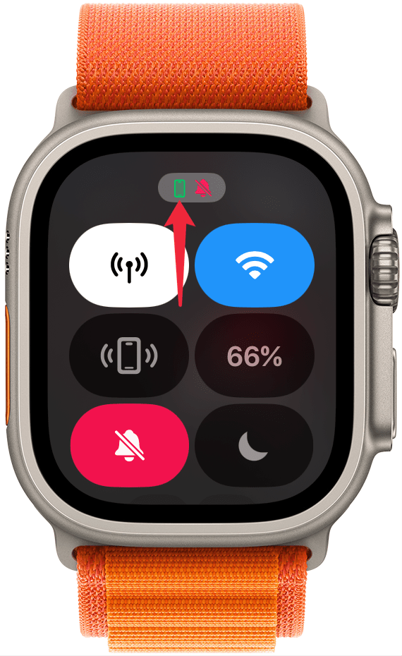 Sie sollten ein grünes Telefonsymbol sehen, das anzeigt, dass Ihre Apple Watch mit Ihrem iPhone verbunden ist.