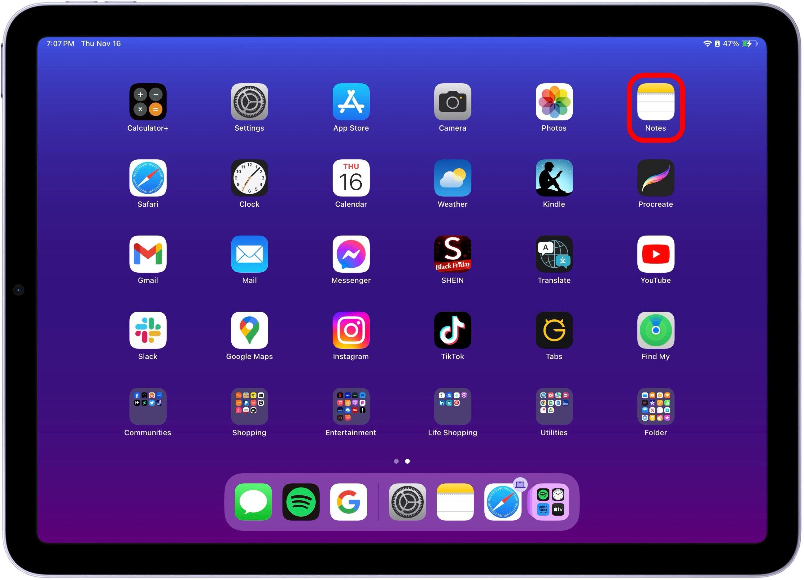 Öffnen Sie die Notizen-App auf dem iPad