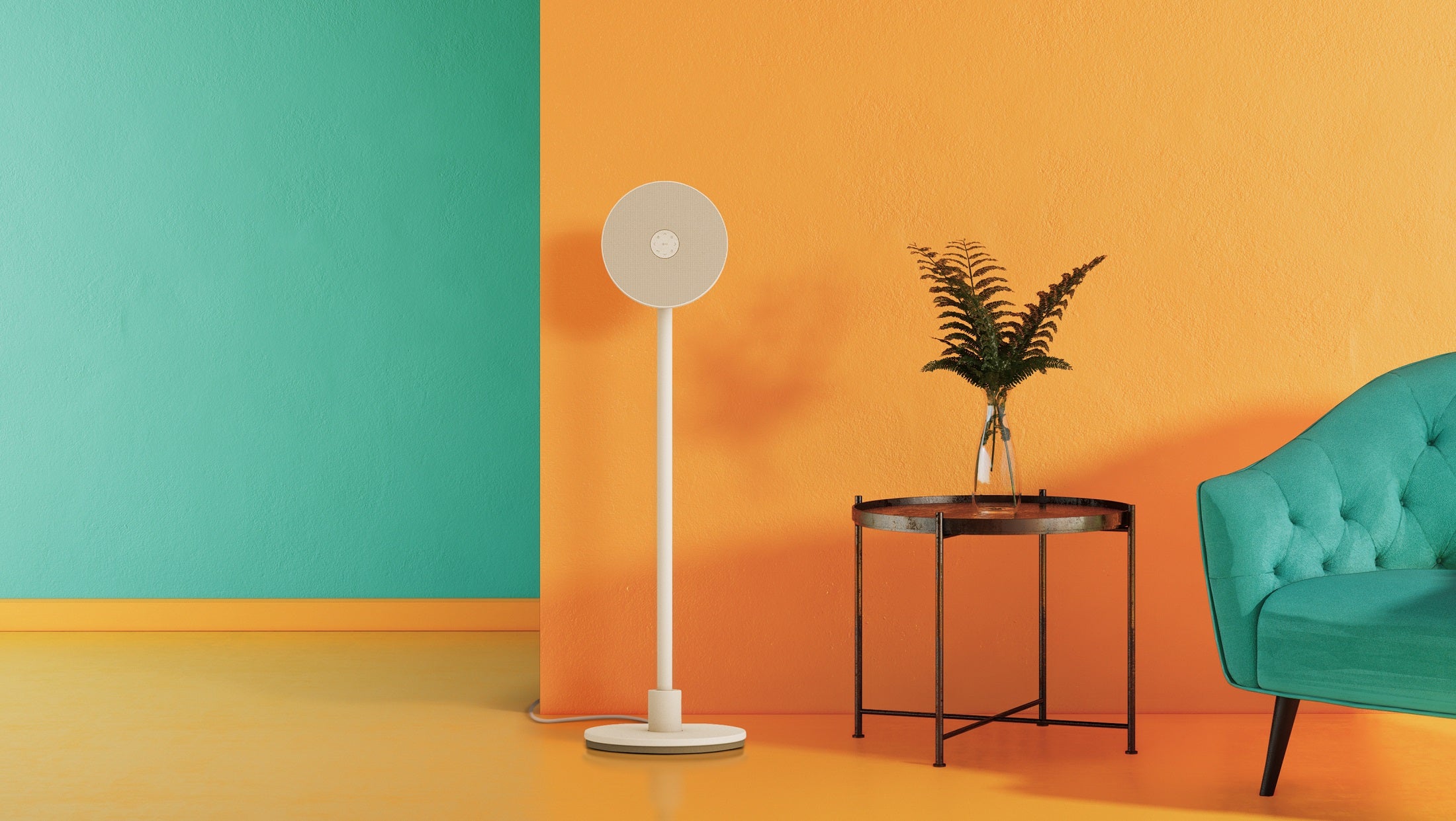 1735938744 LG stellt einen 3 in 1 HD Projektor vor der gleichzeitig Lautsprecher und Stehlampe