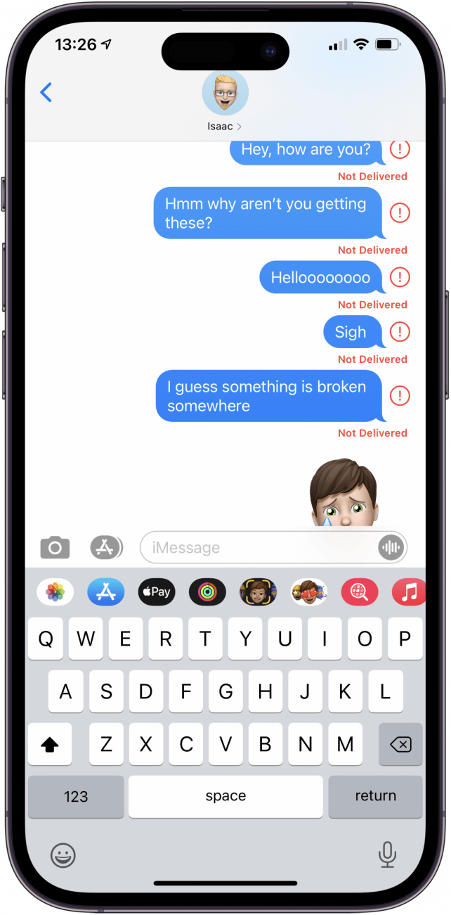 Versuchen Sie, einen Text auf Ihrem iPhone zu senden. Wenn dies nicht funktioniert, haben Sie möglicherweise Probleme mit Ihrem Mobilfunkanbieter oder Sie sind möglicherweise in einer toten Zone.