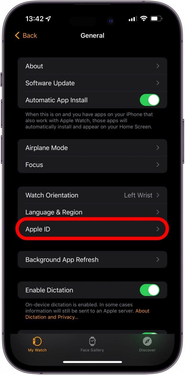 Tippen Sie auf Apple ID.