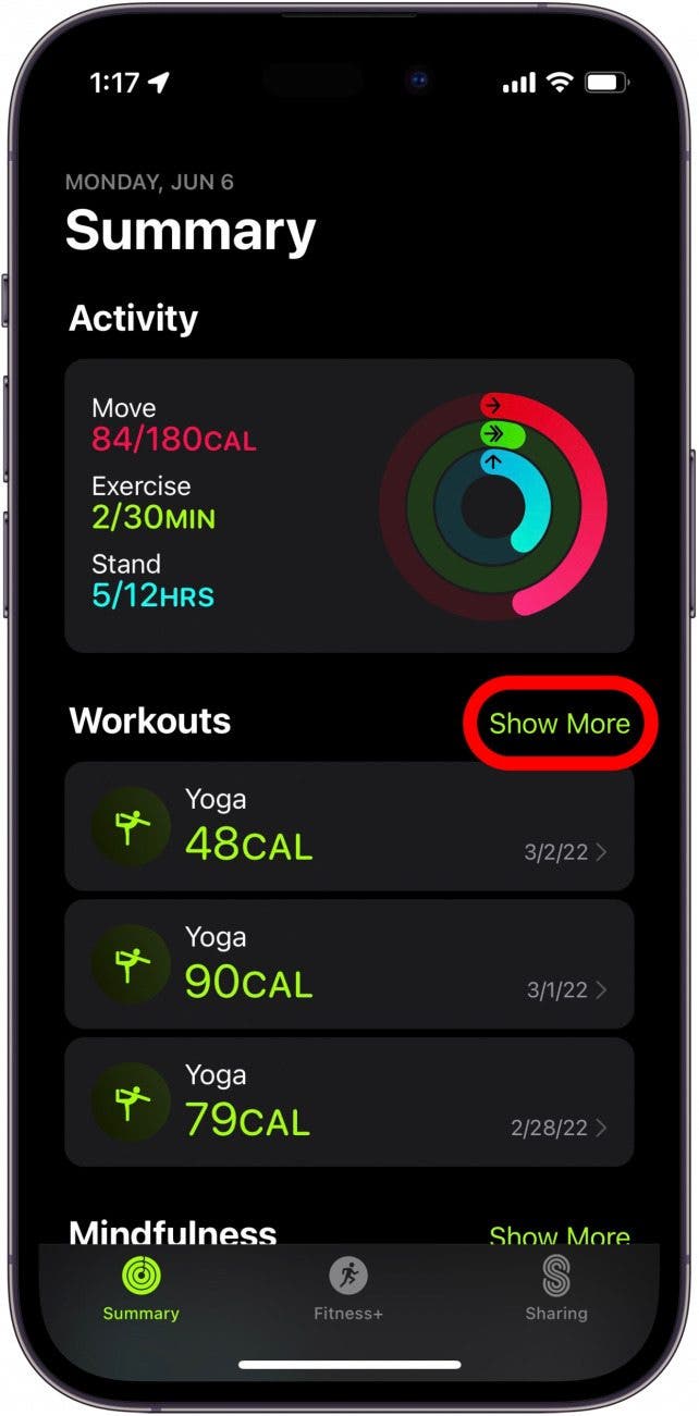 Tippen Sie auf mehr als Workouts.