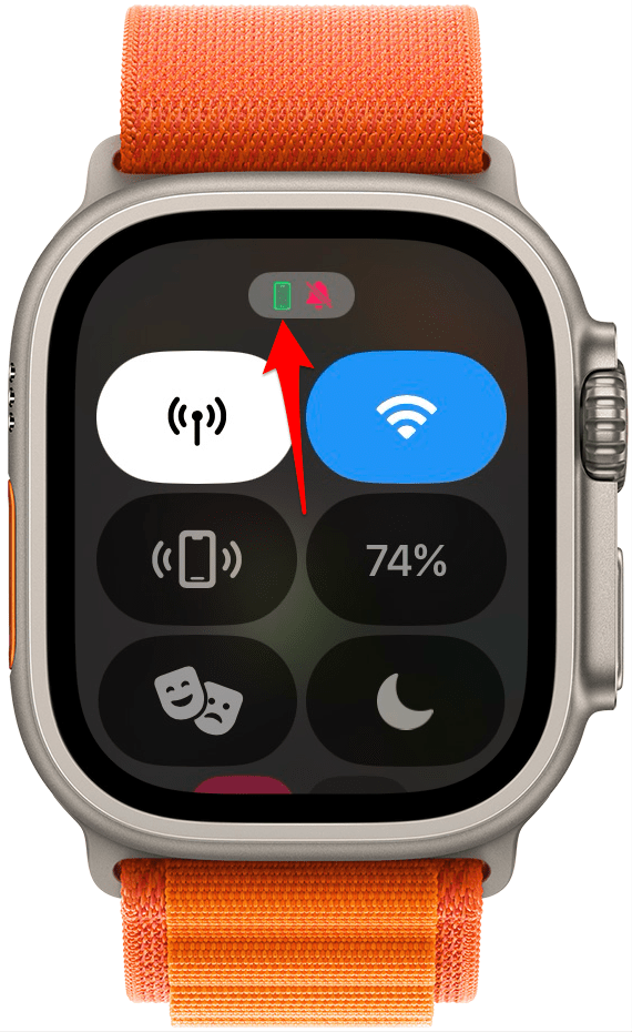 Das grüne iPhone -Symbol oben auf dem Bildschirm zeigt an, dass Ihr iPhone angeschlossen und in Reichweite angeschlossen ist.