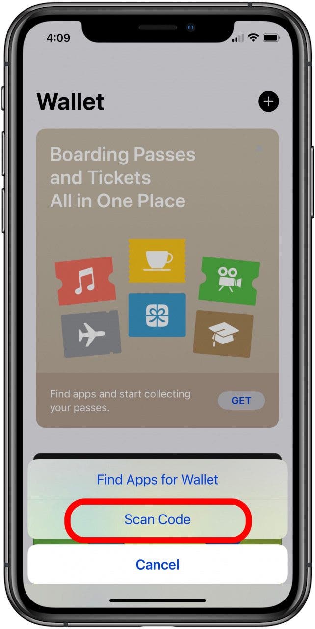 Scannen Sie den QR -Code, um die Ticket an Apple Wallet hinzuzufügen
