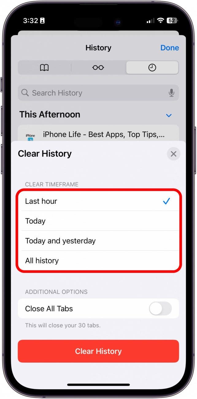 Löschen Sie Suchhistorie iPhone