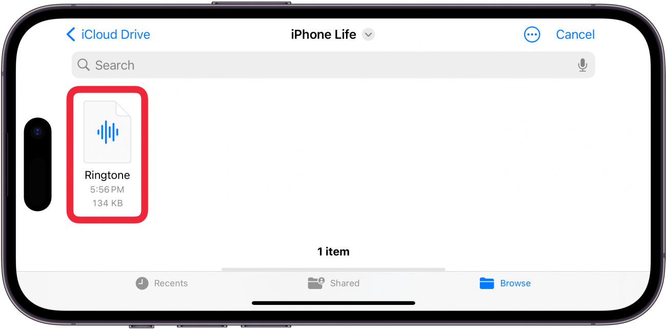 iPhone GarageBand -App mit Audiodateien im App -Fenster Dateien mit einem roten Box um ein Sprach -Memo