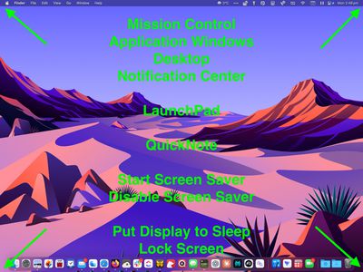 Hot Corner steuert macos