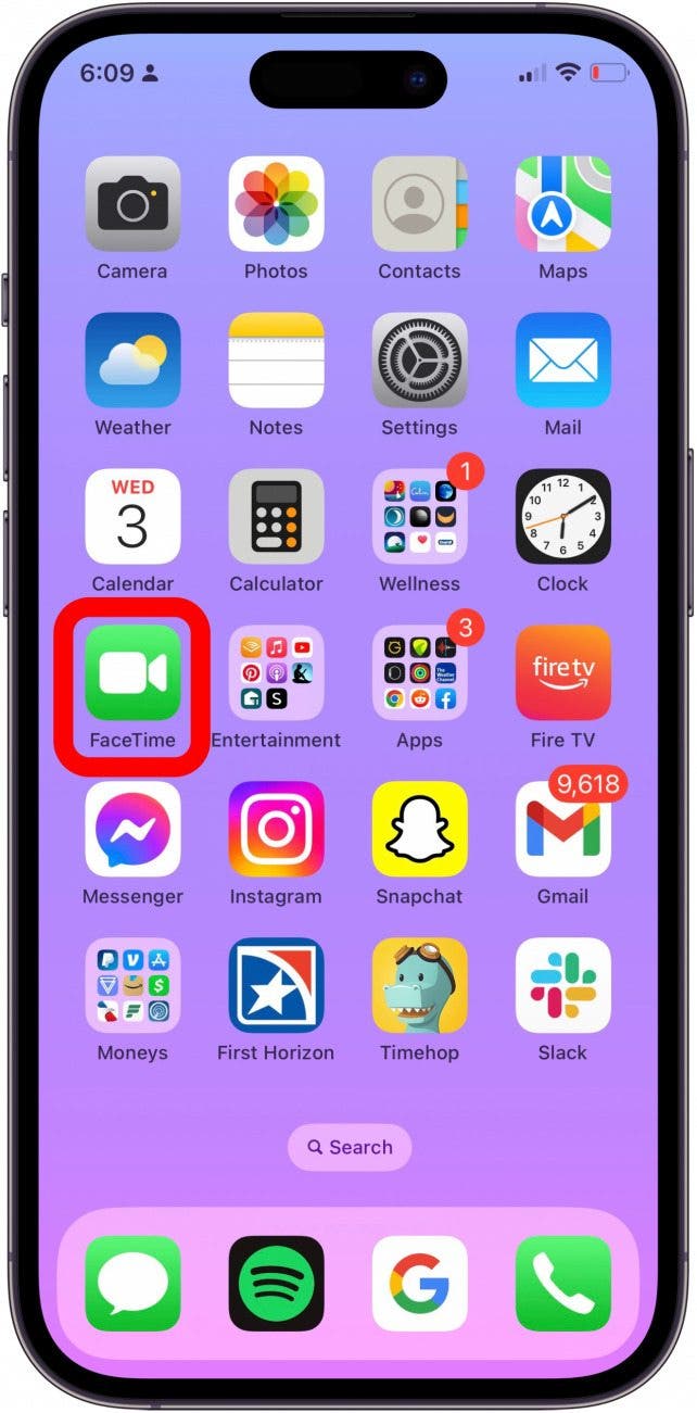 Öffnen Sie die Facetime -App auf Ihrem iPhone oder iPad.