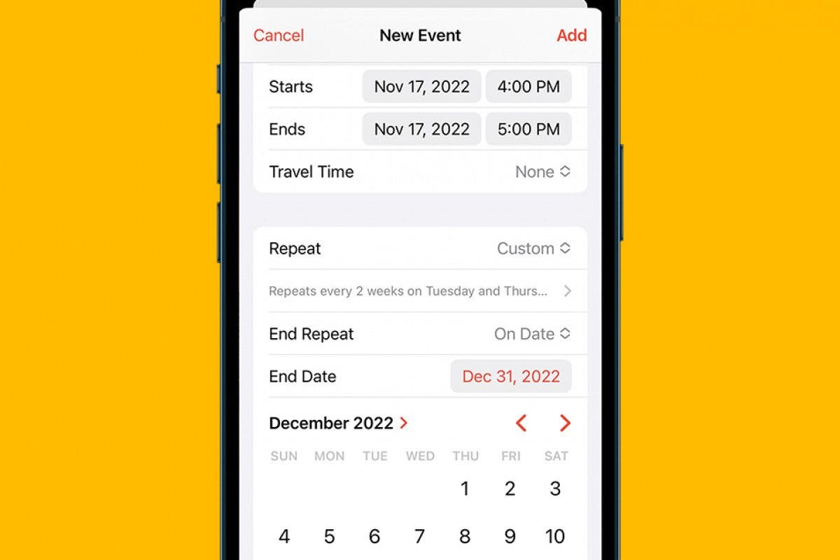 1741302746 So fuegen Sie dem iPhone Kalender wiederkehrende Ereignisse hinzu