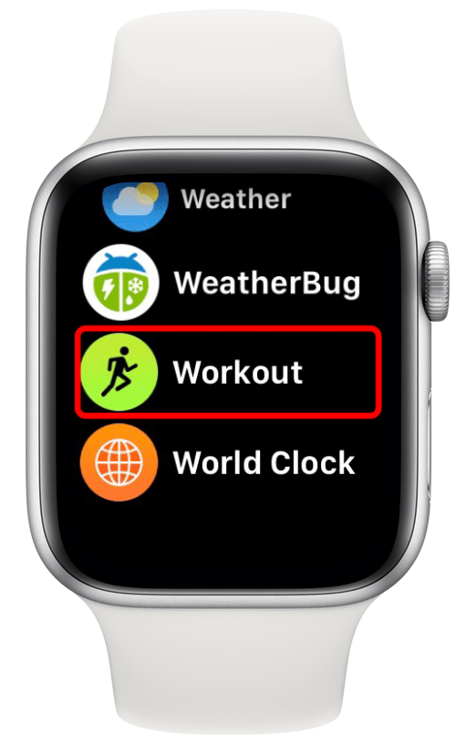 Öffnen Sie die Trainings -App auf Ihrer Apple Watch.