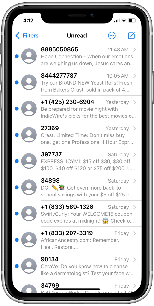 1741900350 820 So sehen Sie nur ungelesene Nachrichten auf dem iPhone