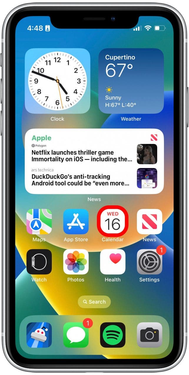 Öffnen Sie die Kalender -App.