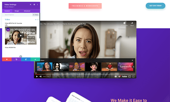 Tema Divi - Temas de video