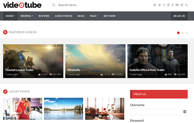 VideoTube - Tema de video