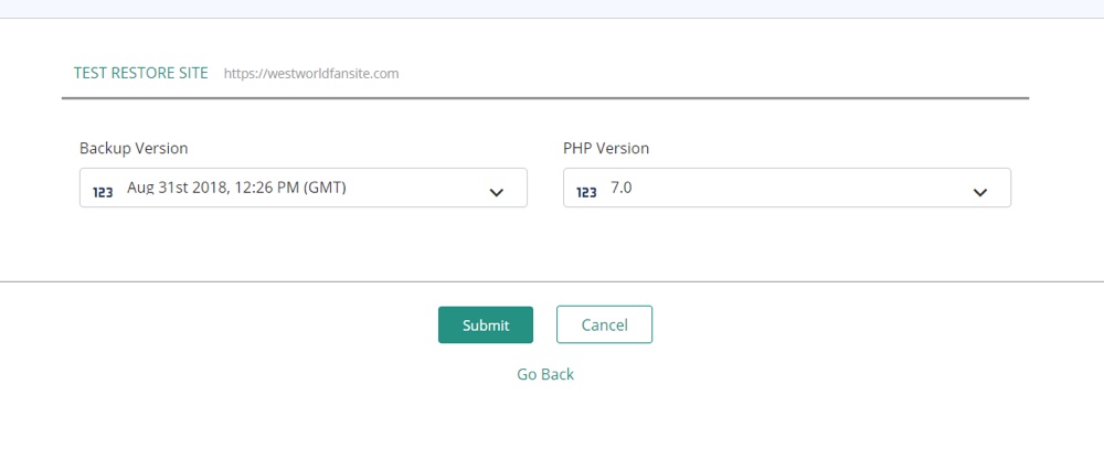 Copia de seguridad de Blogvault y versión PHP