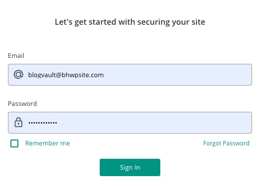 Crear una cuenta BlogVault