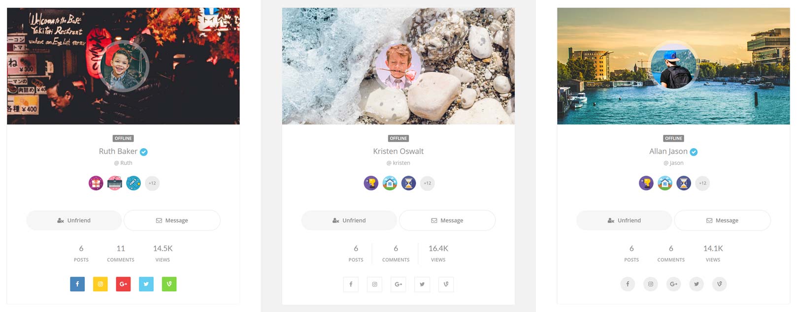 Widgets de perfil de Youzer