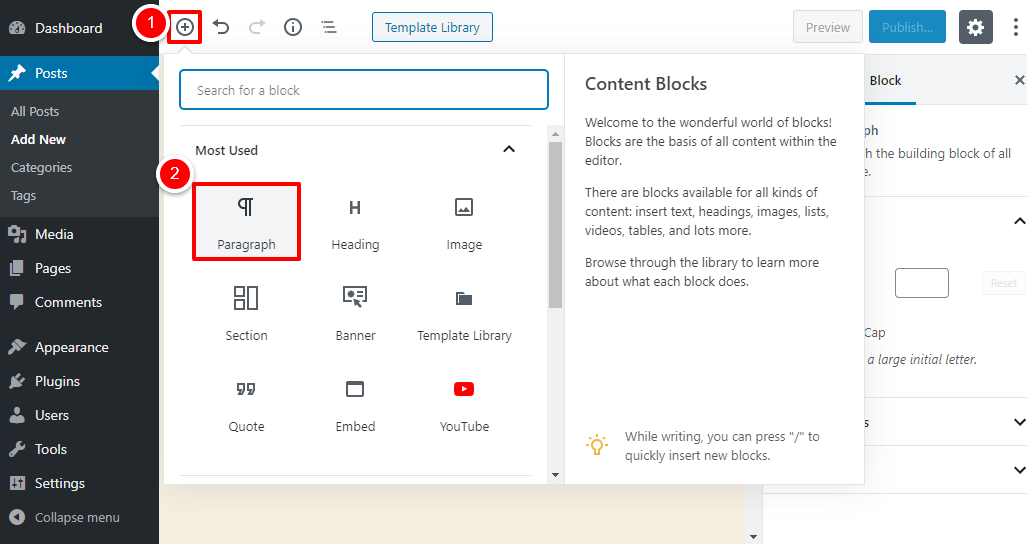 agregando bloque de gutenberg en wordpress