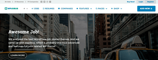 Página de inicio de WPJobus