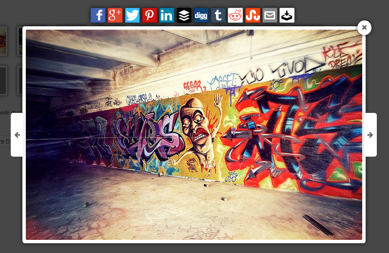 Ejemplo de iconos sociales de Foobox