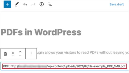 El PDF está incrustado