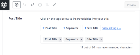 Meta cuadro de título de publicación de AIOSEO
