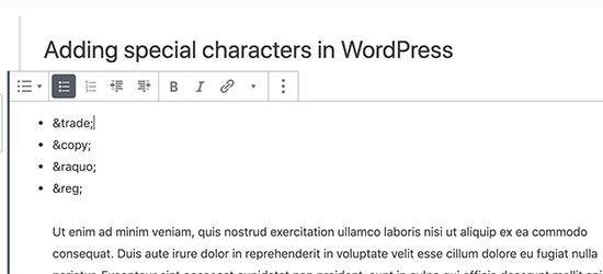 Agregar entidad HTML en Gutenberg