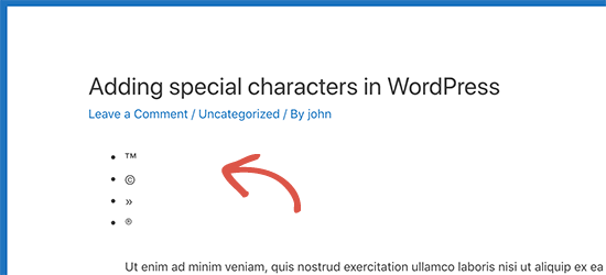 Entidades HTML convertidas en caracteres especiales