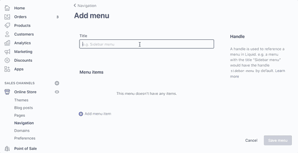 1637544988 828 Como agregar eliminar y editar elementos del menu en Shopify