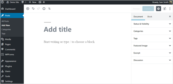 Editor de publicaciones de WordPress