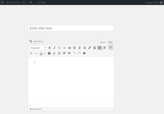 Modo de escritura sin distracciones habilitado en el editor clásico
