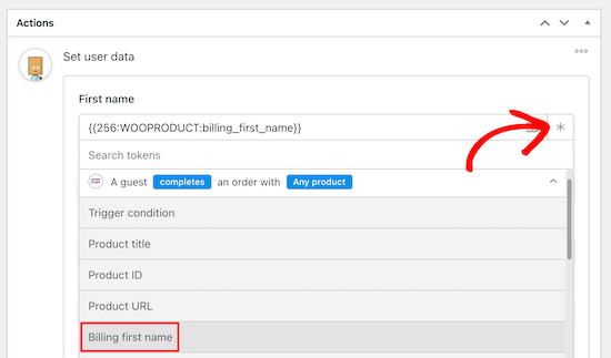 Establecer el nombre de WooCommerce de datos de usuario