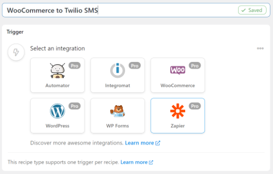 Seleccione el activador de WooCommerce