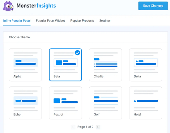 Plantillas de publicaciones populares de MonsterInsights