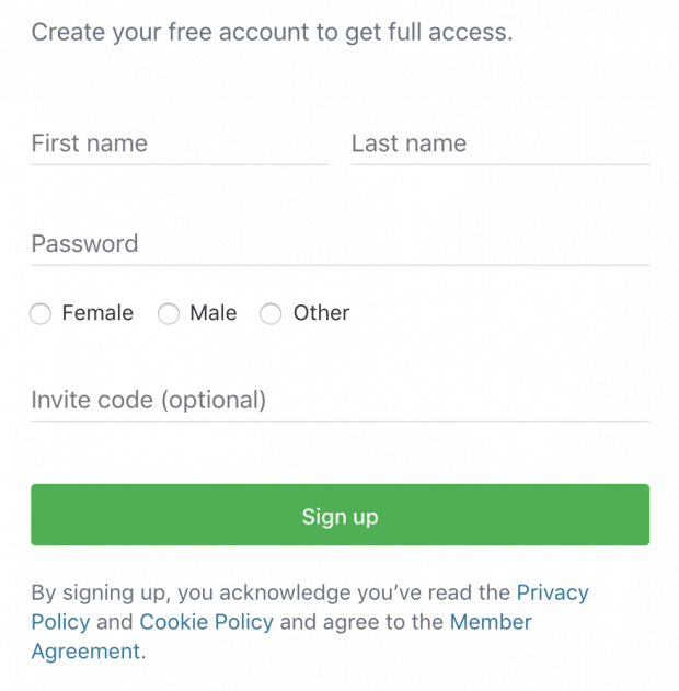 agregar nombre en la página de creación de cuenta de Nextdoor