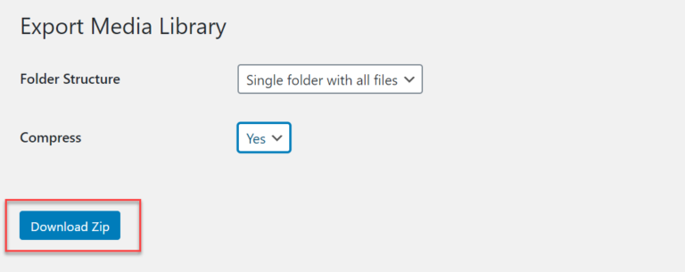 Descargar la biblioteca multimedia de WordPress